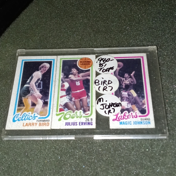 Topps Basketball Trading Cards Set - Larry Bird, Julius Erving, Magic Johnson - Picture 3 of 3